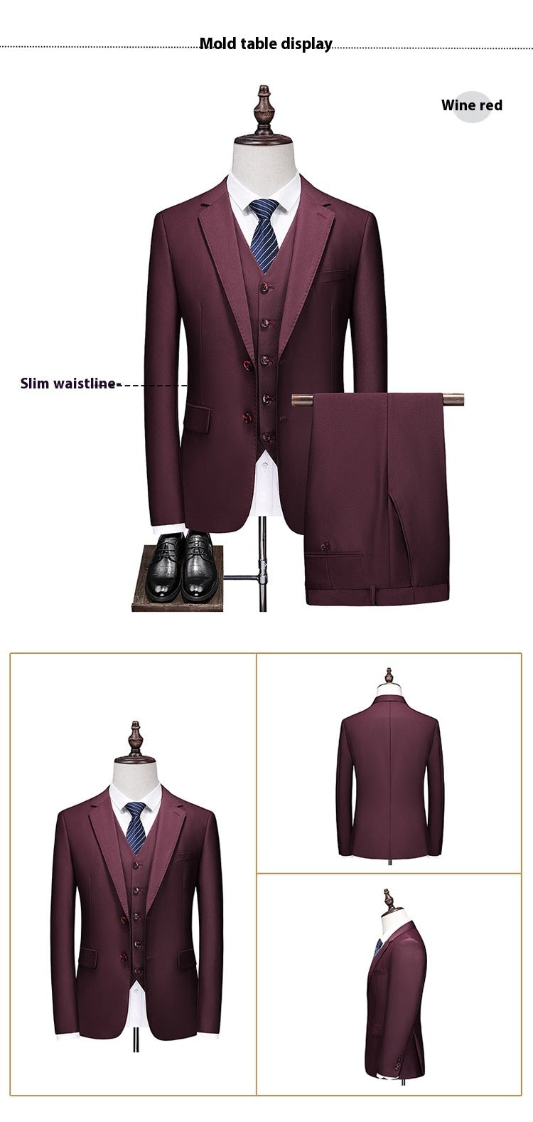 Suit Solid Color Three Pieces Set