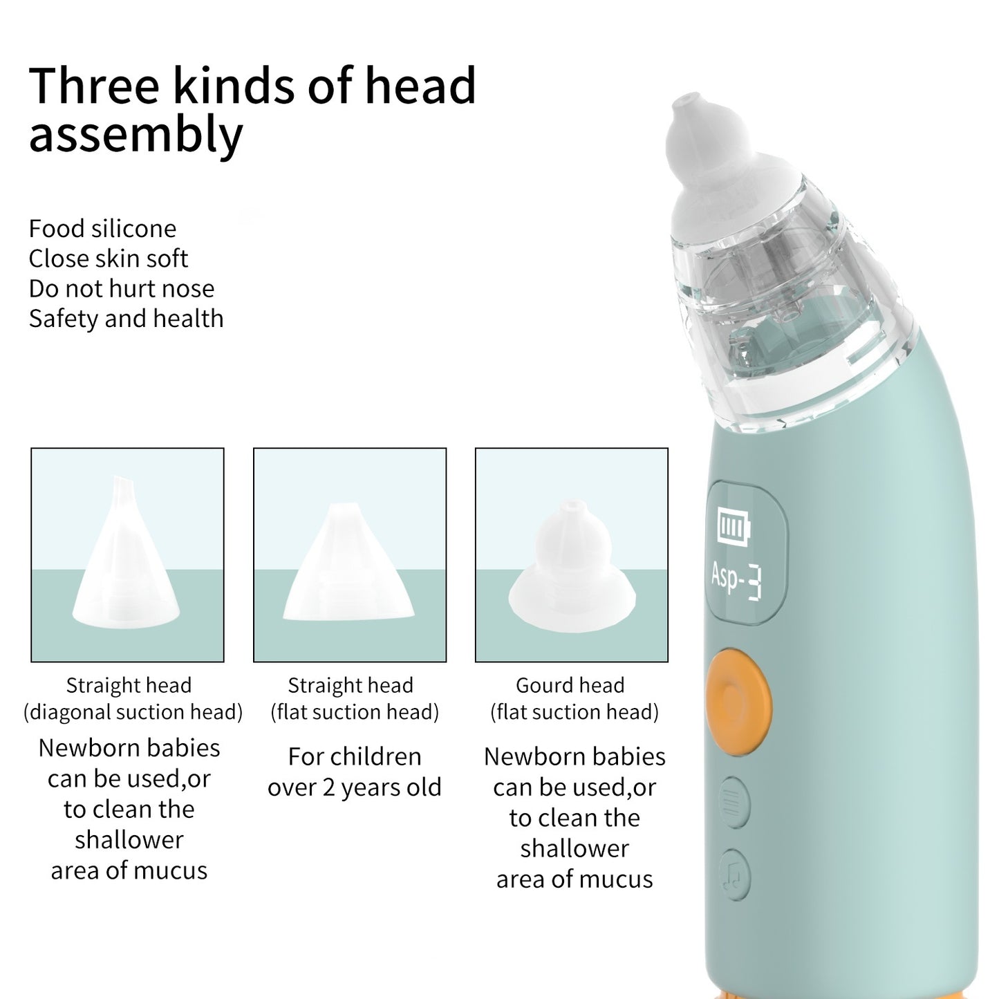 Baby Nasal Aspirator  Electric Household Nasal Suction Device Removable Cleaning Three-gear Suction For Multi-age Babies