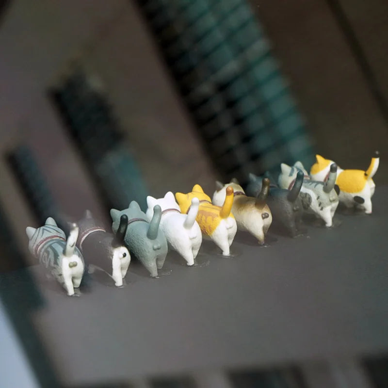 9Pcs Car Decoration Cat Rotate Head Doll Kitty Creative Auto Ornaments Toys Cat Micro Landscape Model Cute Car Accessories Gifts