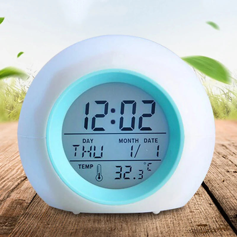 1/3/6PCS Kids Digital Alarm Clocks 7 Colors LED Change Night Light Spherical Touch Control Wake Up Electronic Clock Children