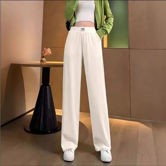 Women's SpringSummer High Waist Drooping Ice Silk Thin Pants