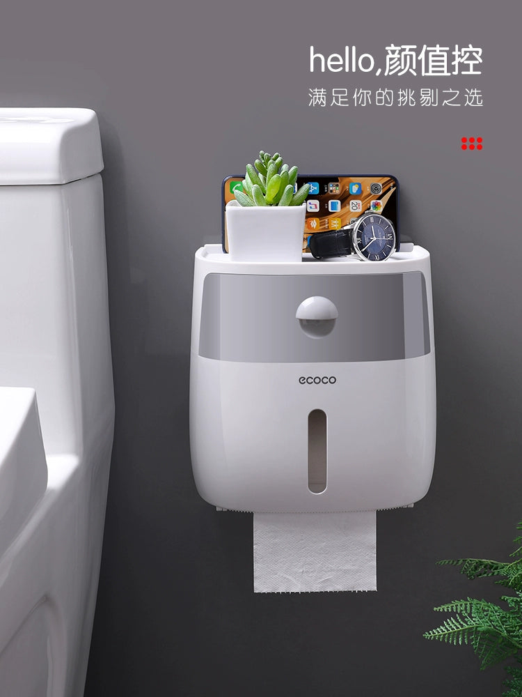 Toilet Punch-Free Waterproof Toilet Double-Layer Tissue Holder