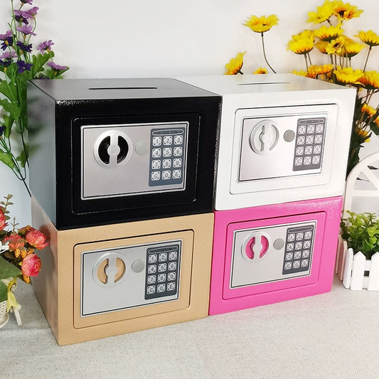 All-Steel Digital Password Children's Safe Box Office Household Micro Small Coin Mini Official Seal Mobile Phone Deposit and Savings