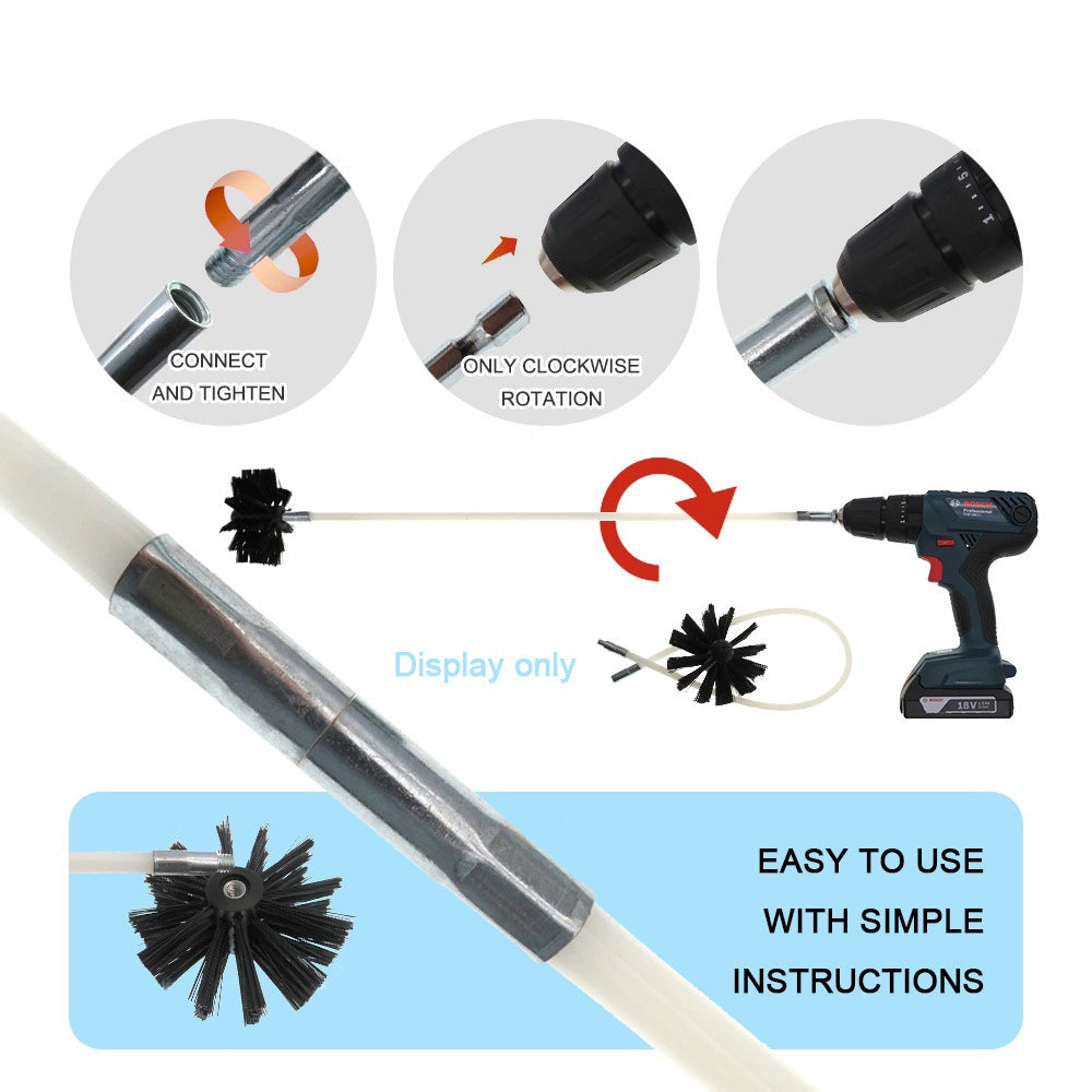 Electric Drill Dryer Chimney Hair Inner Wall Pipe Brush