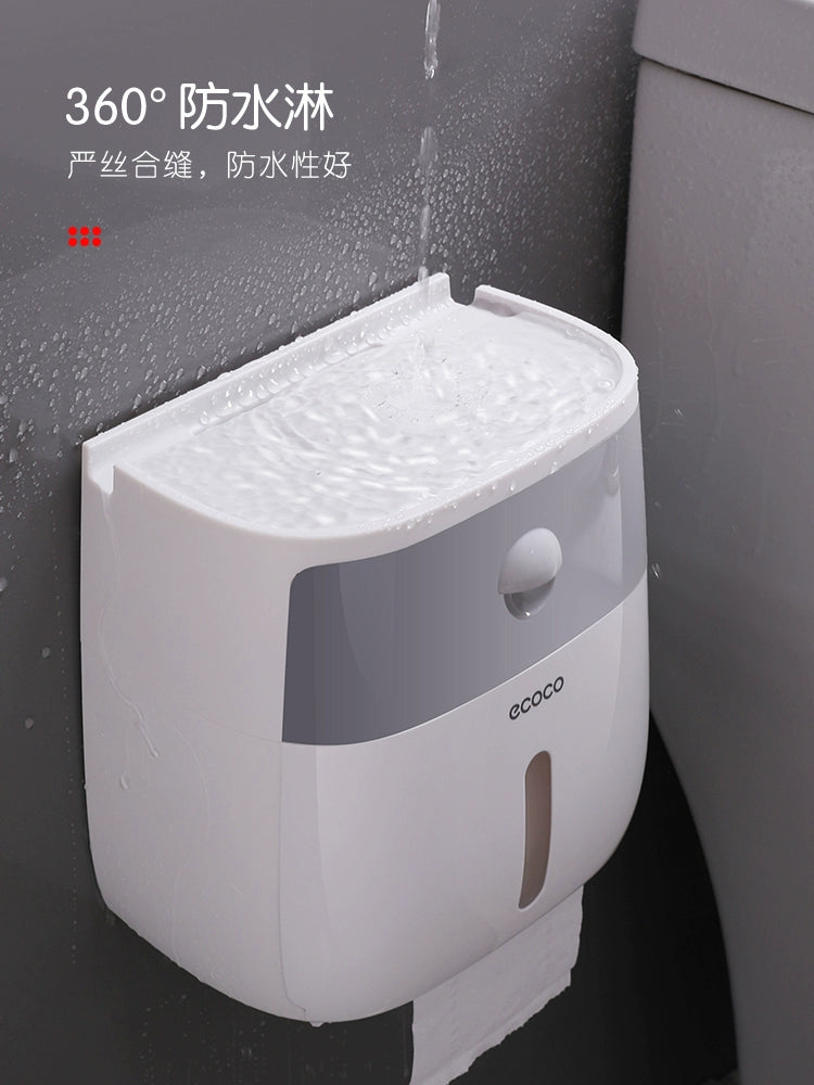 Toilet Punch-Free Waterproof Toilet Double-Layer Tissue Holder