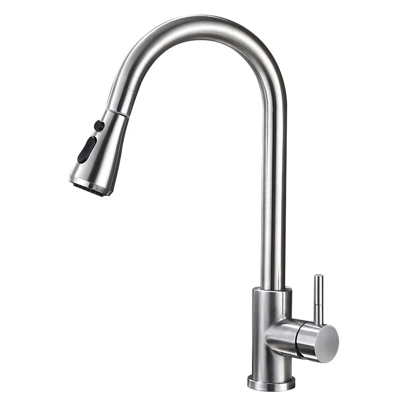 Luanniao Kitchen Faucet Deck Mounted Mixer Tap 360 Degree Rotation Stream Sprayer Nozzle Kitchen Sink Hot Cold Taps Pull-Out