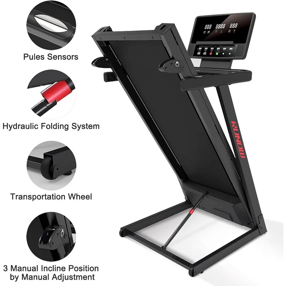 Gym Equipment Foldable Treadmill Support Bluetooth and Customized Programs Treadmill With Incline Bieżnie Running Machine Home