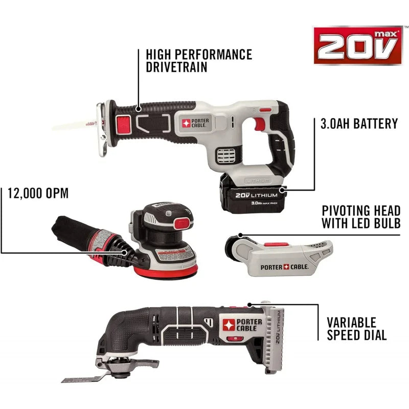 Porter-Cable pcck6118 20V max * lithium ion 8-tool combo kit