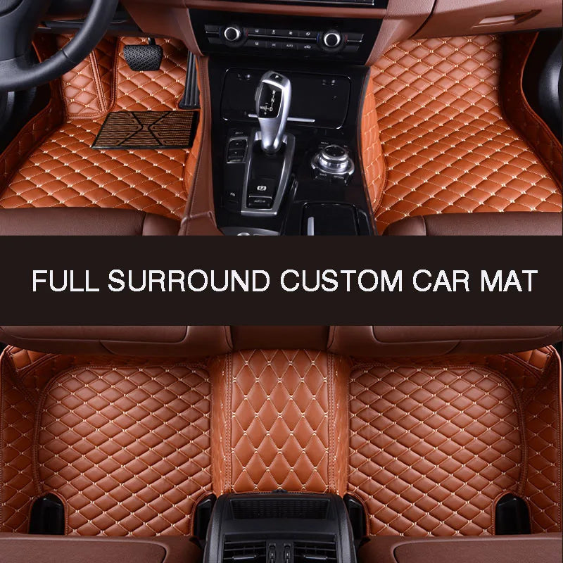 Full Surround Custom Leather Car Floor Mat For SEAT Ateca Arona Ibiza Leon Toledo Exeo Auto Parts