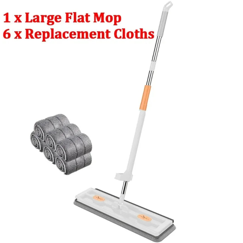 Enlarged Floor Mop With Mop Bucket Hand Washing Free Lazy Mop Squeeze Household Automatic Dehydration Magic Flat Mops Cleaning