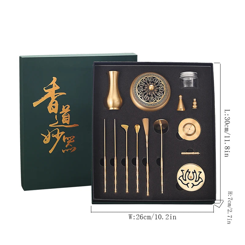 Pure copper incense seal set set incense making tools incense burner sandalwood powder Seal seal incense shovel gift box