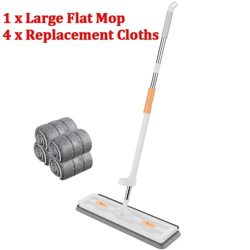 Enlarged Floor Mop With Mop Bucket Hand Washing Free Lazy Mop Squeeze Household Automatic Dehydration Magic Flat Mops Cleaning