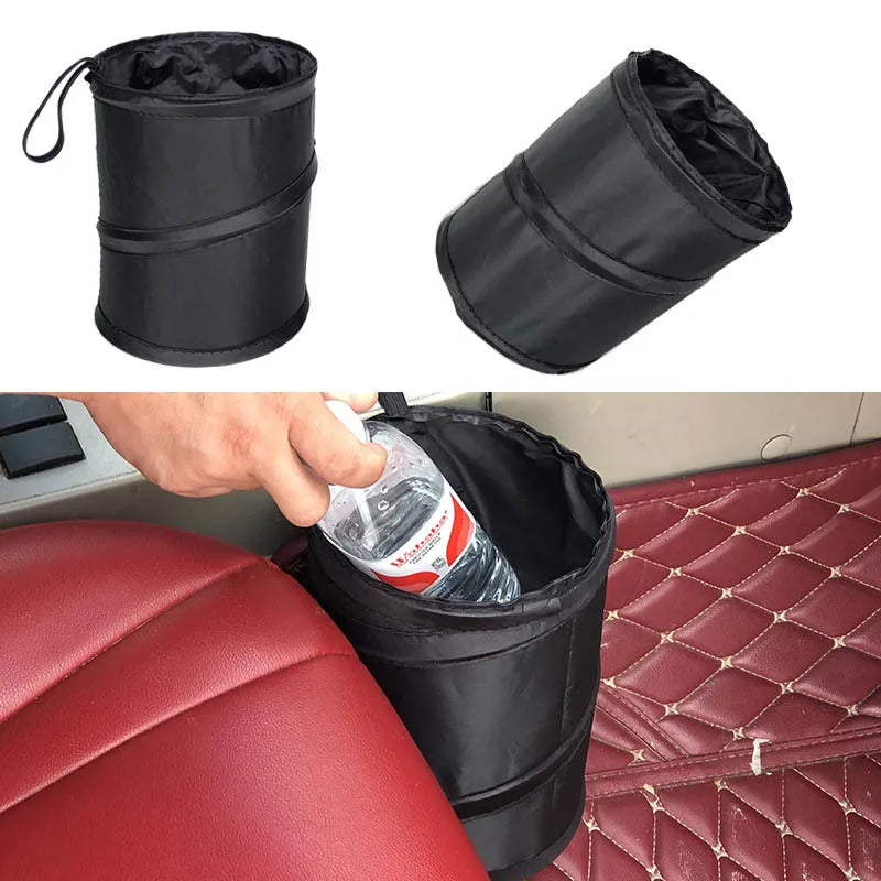 1PC Black Car Trash Can Pack Bag Waterproof Car Trash Bag for Little Leak Proof Car Cooler Bag- Car Garbage Bag with Side Pocket