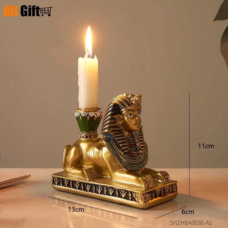 Ancient Egyptian Idol Candles Holder, Anubis, God, Cat, Sphinx, Church Holders, Home Decoration, Tealight, Office Decor