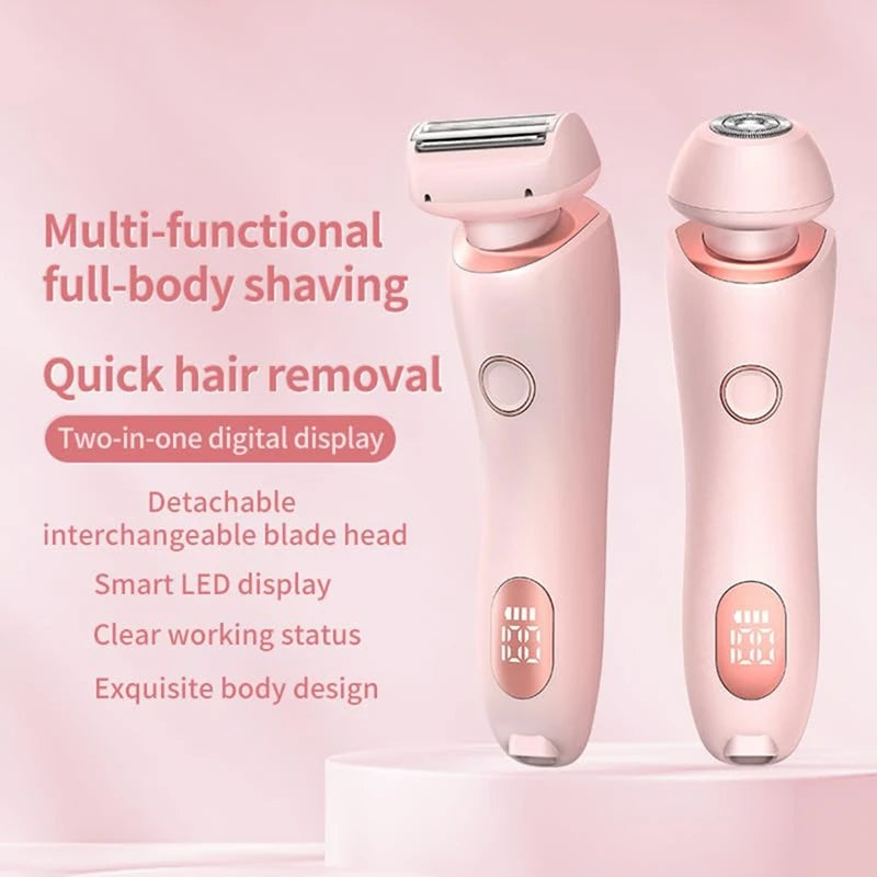 Epilator Painless Hair Removal Home 2 In 1 Electric Shaver Razors For Women Bikini Trimmer For Pubic Hair Wet & Dry