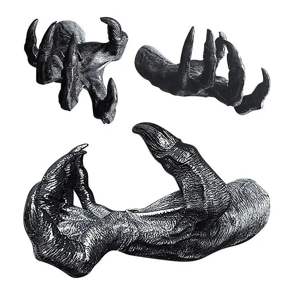 Witch's Demon Hand Wall Hanging Statues Resin Retro Art Hanging Design Creative Halloween Home Decor Art Sculpture For Room