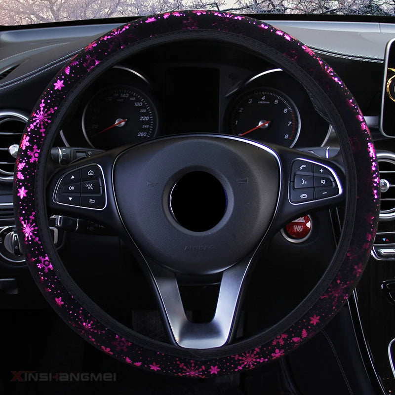 Car Steering Wheel Cover 4 Colors Diameter 38cm Car Steering-wheel Covers Shiny Snowflake Car Accessories Universal Car-styling