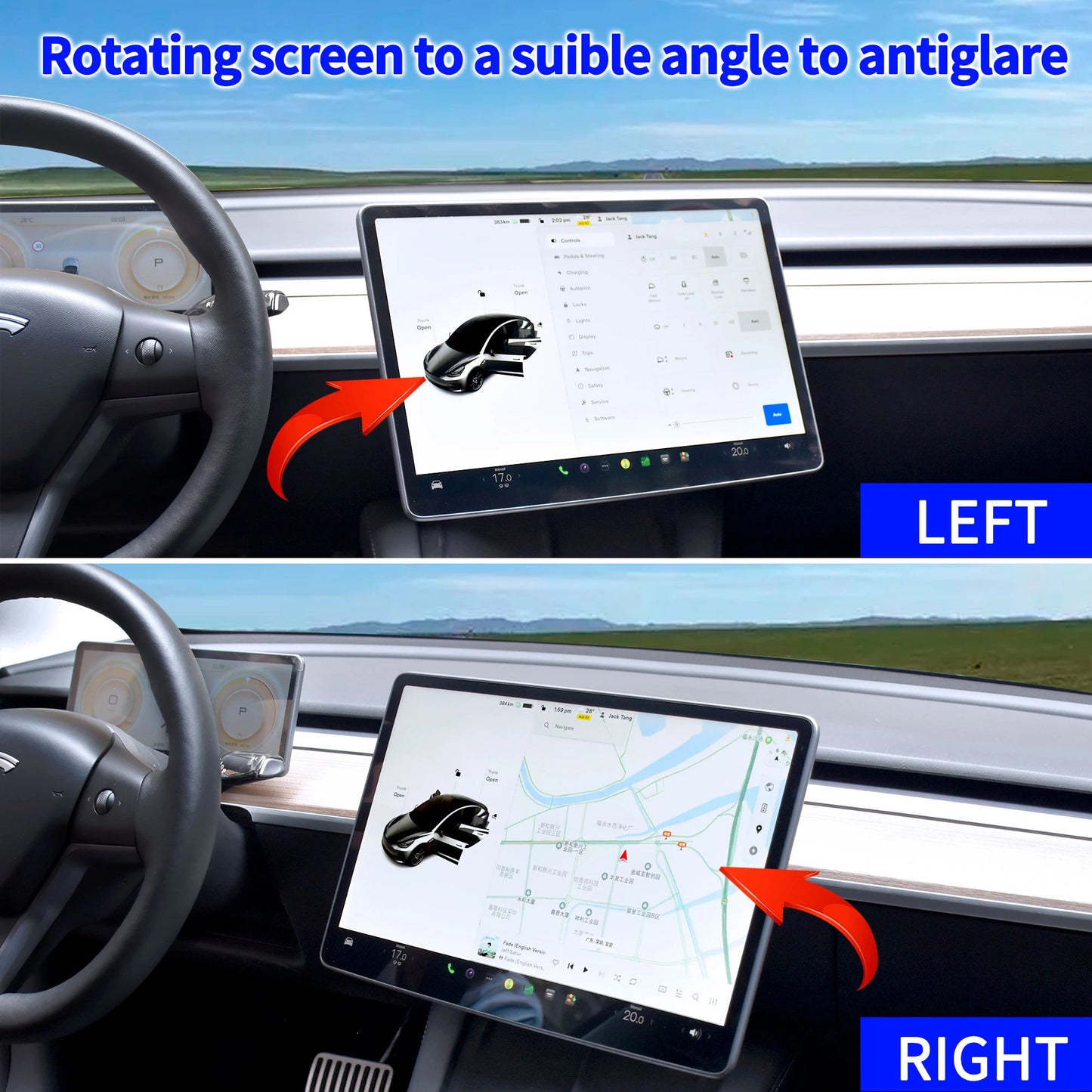 Model Y swivel Mount for Tesla Model 3 Monitor Rotate Bracket highland Tilt Screen Turn Display Moveable LHD RHD 2017 - 2024