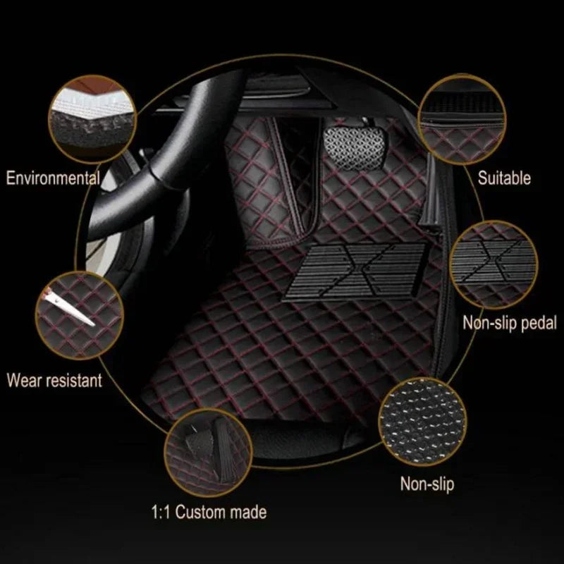 Custom Car Floor Mats For SEAT Ateca Arona ibiza Leon Toledo ST CUPRA Alhambra Exeo Interior Accessories Leather 2008-2021