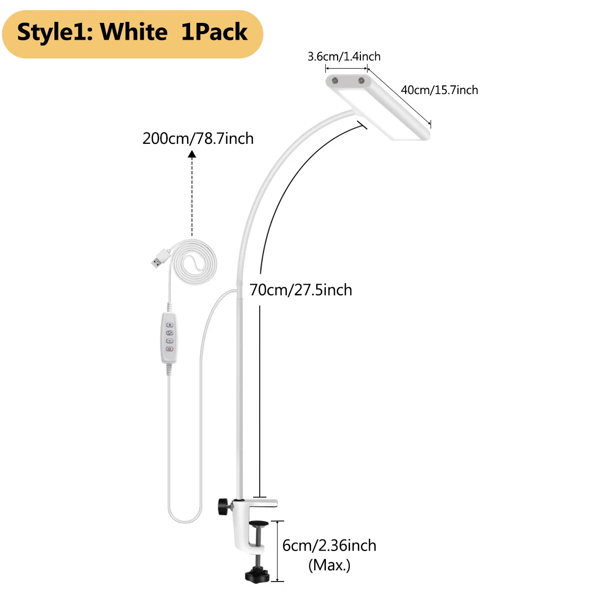 LED Desk Lamp for Office Home, Eye-Caring Desk Light Lamp with Stepless Dimming Adjustable Flexible Gooseneck Adjustable Light