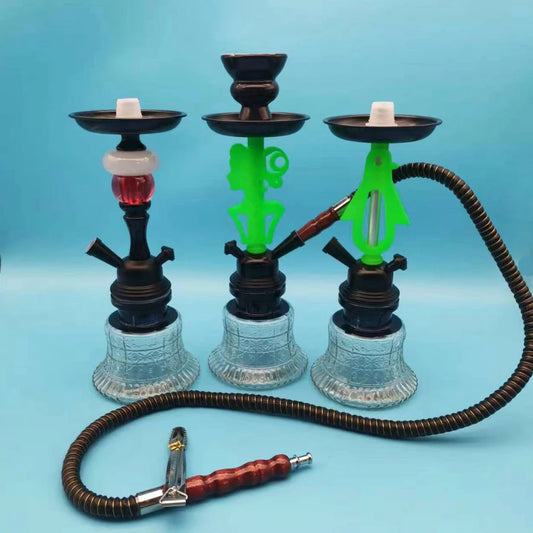 1PC Arabian Hookah Single Tube Glass Bottle Hookah Set Small Portable Travel Bar KTV Shisha Accessories Birthday Gift