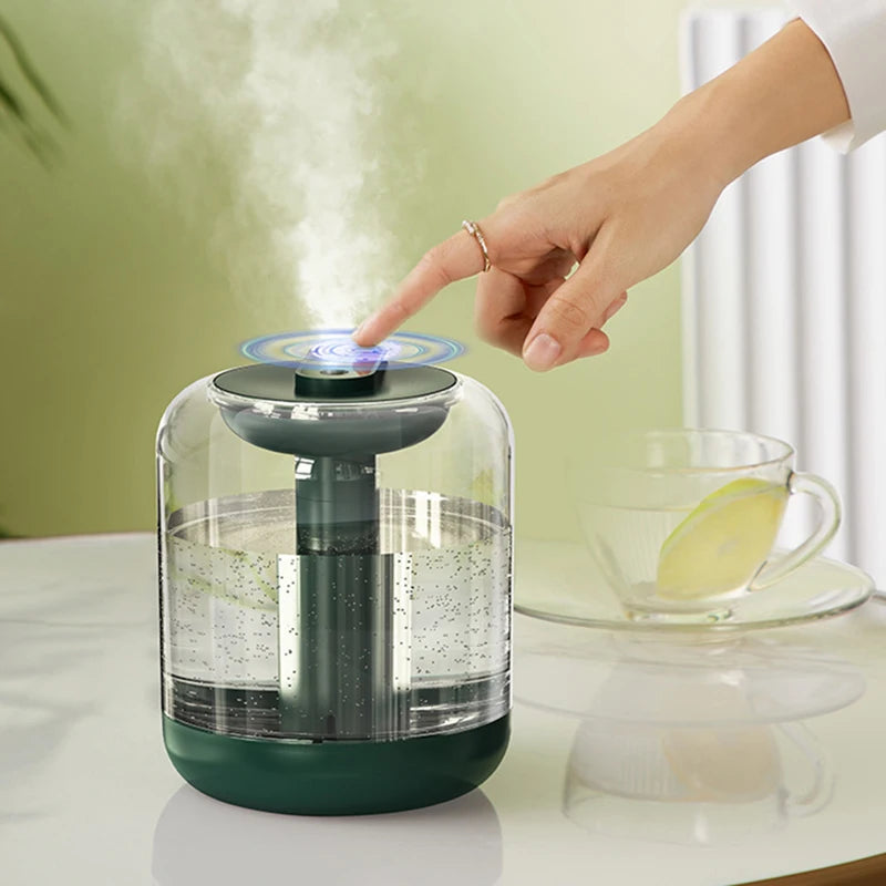 1L Large Capacity Rechargeable Air Humidifier 2000mAh Battery Aroma Essential Oil Diffuser USB Mist Maker LED Light for Home