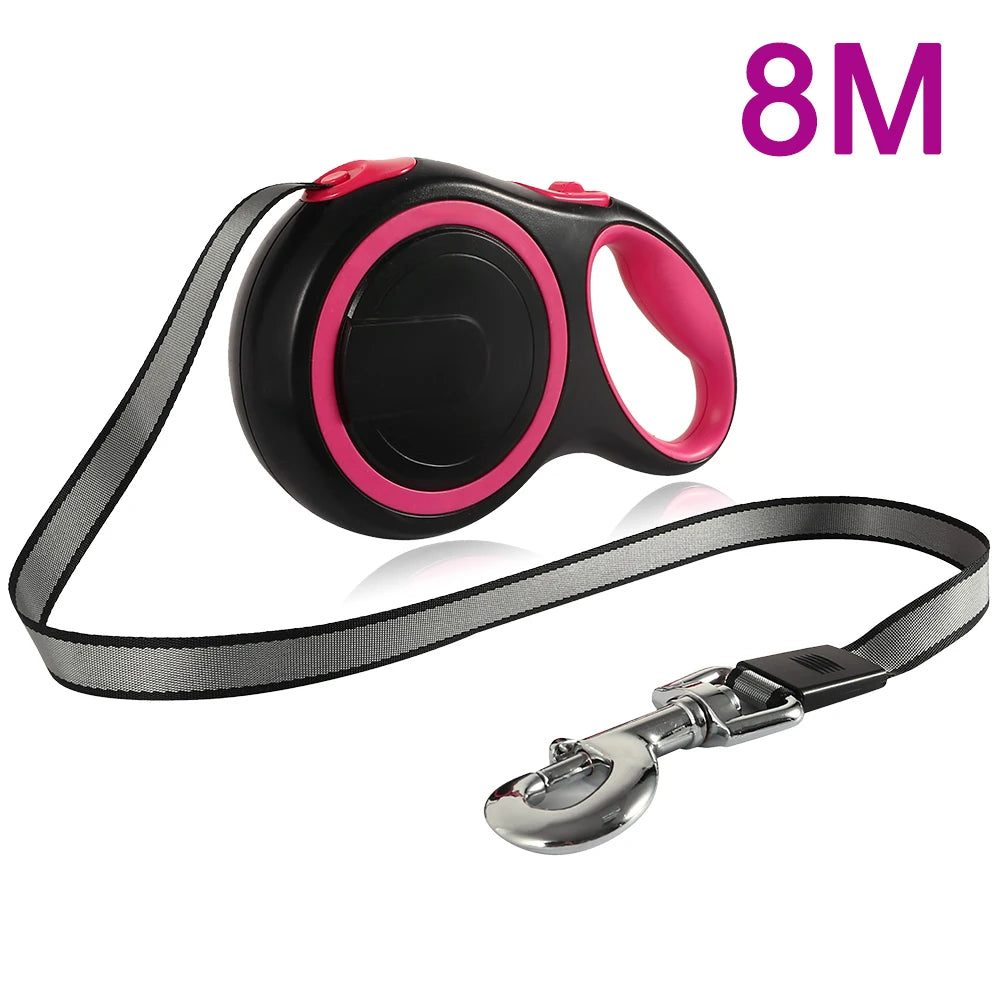 8M 50kg Dog Leash Automatic Retractable Nylon Leads Extending Outdoor Walking Running Leads for Small Medium Dog Accessories