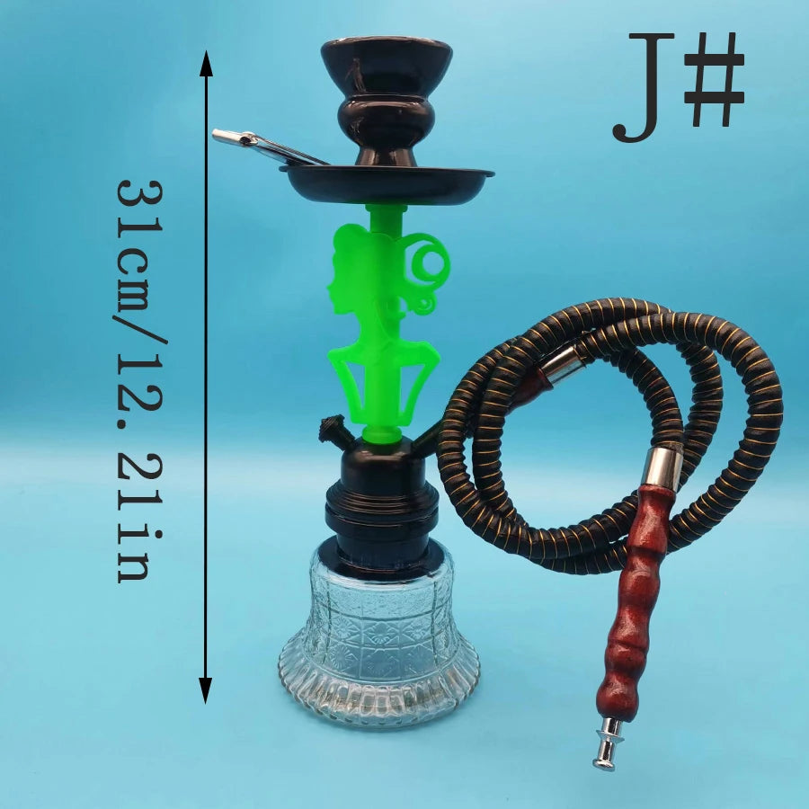 1PC Arabian Hookah Single Tube Glass Bottle Hookah Set Small Portable Travel Bar KTV Shisha Accessories Birthday Gift