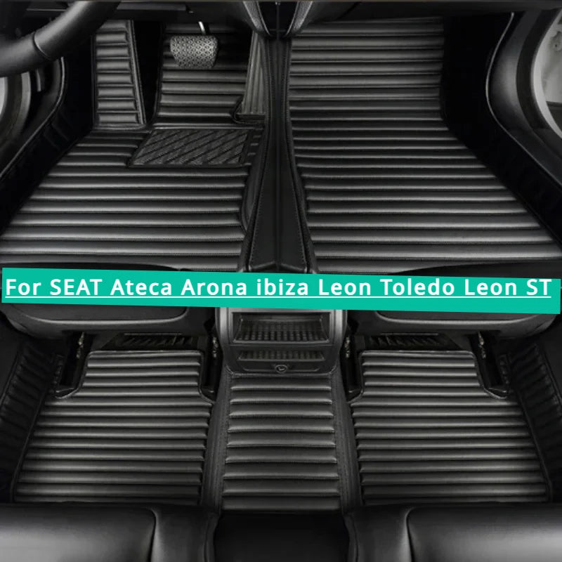 Custom Car Floor Mats For SEAT Ateca Arona ibiza Leon Toledo ST CUPRA Alhambra Exeo Interior Accessories Leather 2008-2021