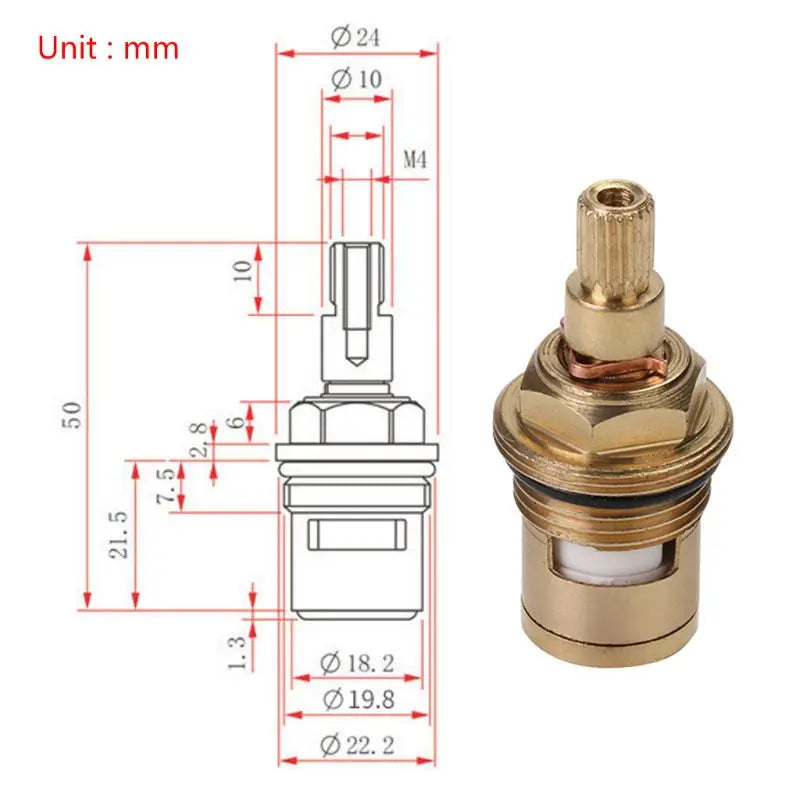 Brass Ceramic Stem Disc Faucet Cartridge Water for Bathroom Tap Easy to Install