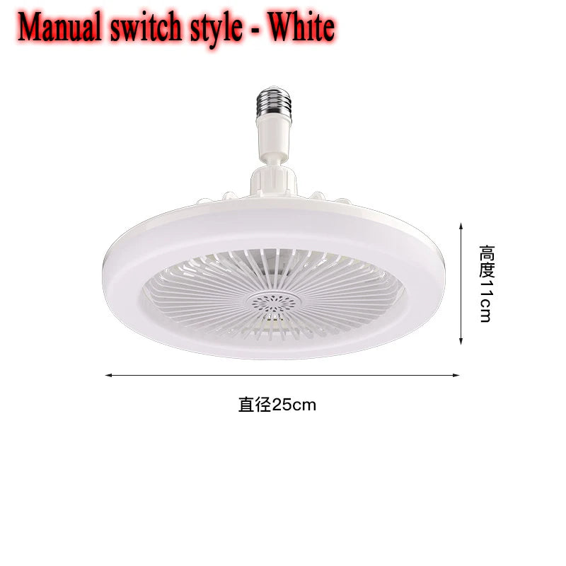 30w Ceiling Fan with Lighting Lamp E27 Converter Base with Remote Control Manual Switch for Bedroom Living Home Silent Ac85-265v