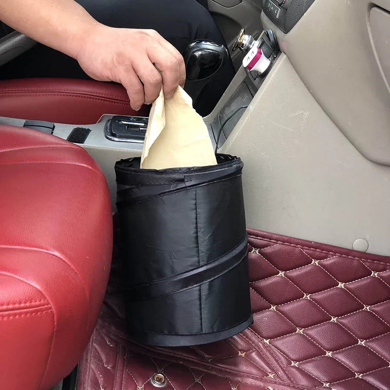 1PC Black Car Trash Can Pack Bag Waterproof Car Trash Bag for Little Leak Proof Car Cooler Bag- Car Garbage Bag with Side Pocket