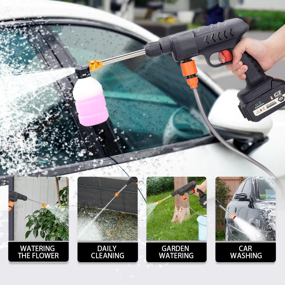 48V Car Washer Wireless High Pressure 100Bar Sprayer Car Wash Foam Generator Water Gun portable Cleaner Car Washing Machine 48V