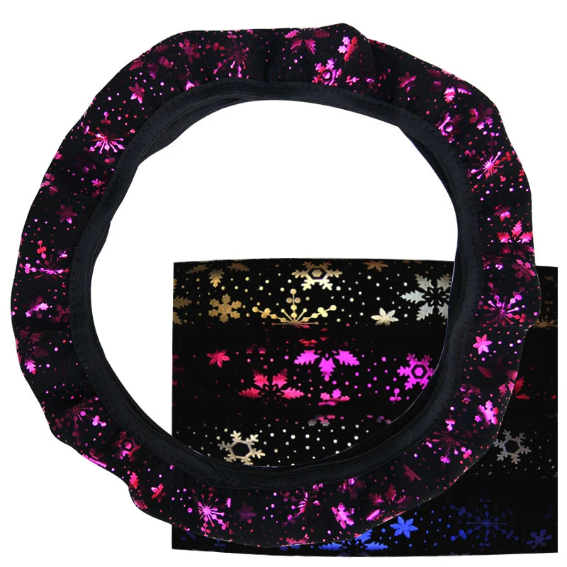 Car Steering Wheel Cover 4 Colors Diameter 38cm Car Steering-wheel Covers Shiny Snowflake Car Accessories Universal Car-styling