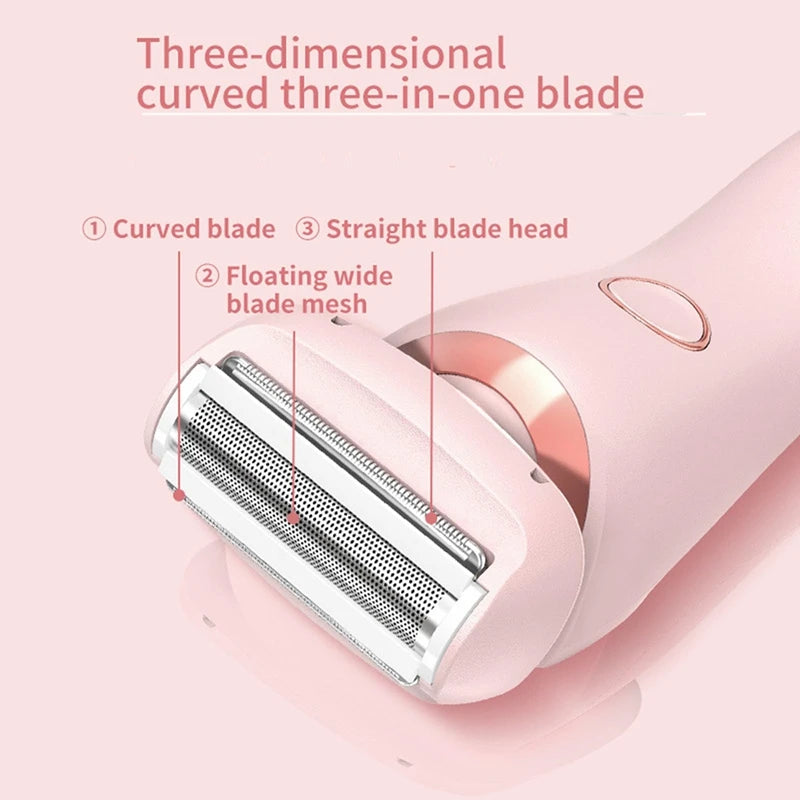 Epilator Painless Hair Removal Home 2 In 1 Electric Shaver Razors For Women Bikini Trimmer For Pubic Hair Wet & Dry