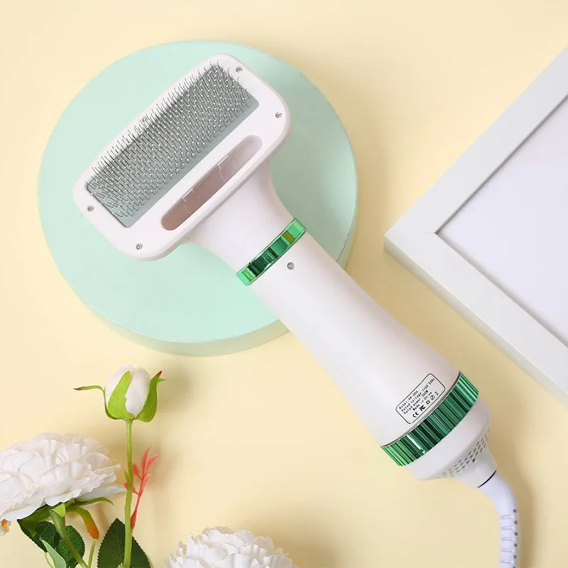 Pet Hair Dryer 2 with Slicker Brush Grooming for Cat and Dog Brush Professional Home Grooming Furry Drying Portable Dog Blower