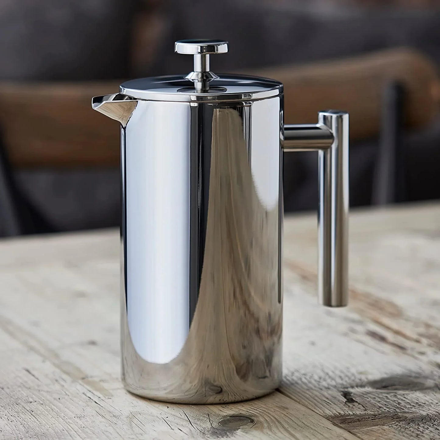 304 Grade Stainless Steel 1000ml Portable French Press Coffee Maker Pot Double Walled Insulated Hand Brewed Tea Brewing