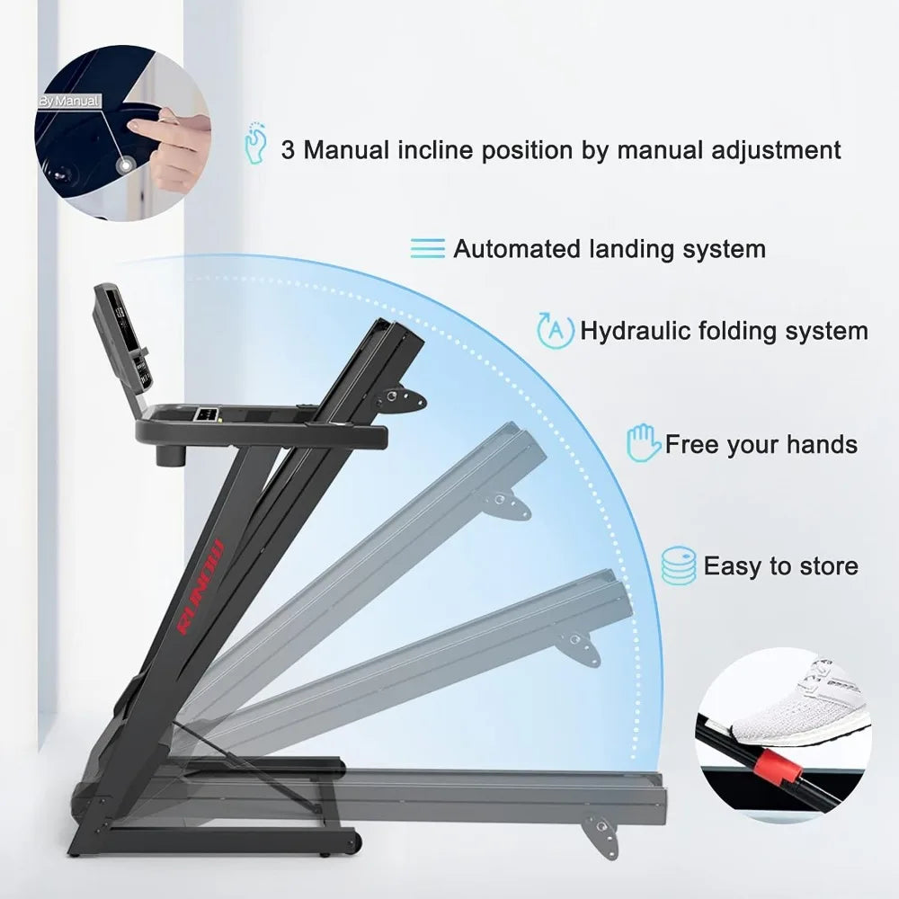 Gym Equipment Foldable Treadmill Support Bluetooth and Customized Programs Treadmill With Incline Bieżnie Running Machine Home