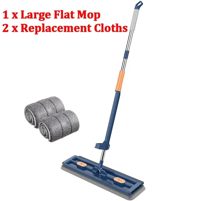 Enlarged Floor Mop With Mop Bucket Hand Washing Free Lazy Mop Squeeze Household Automatic Dehydration Magic Flat Mops Cleaning