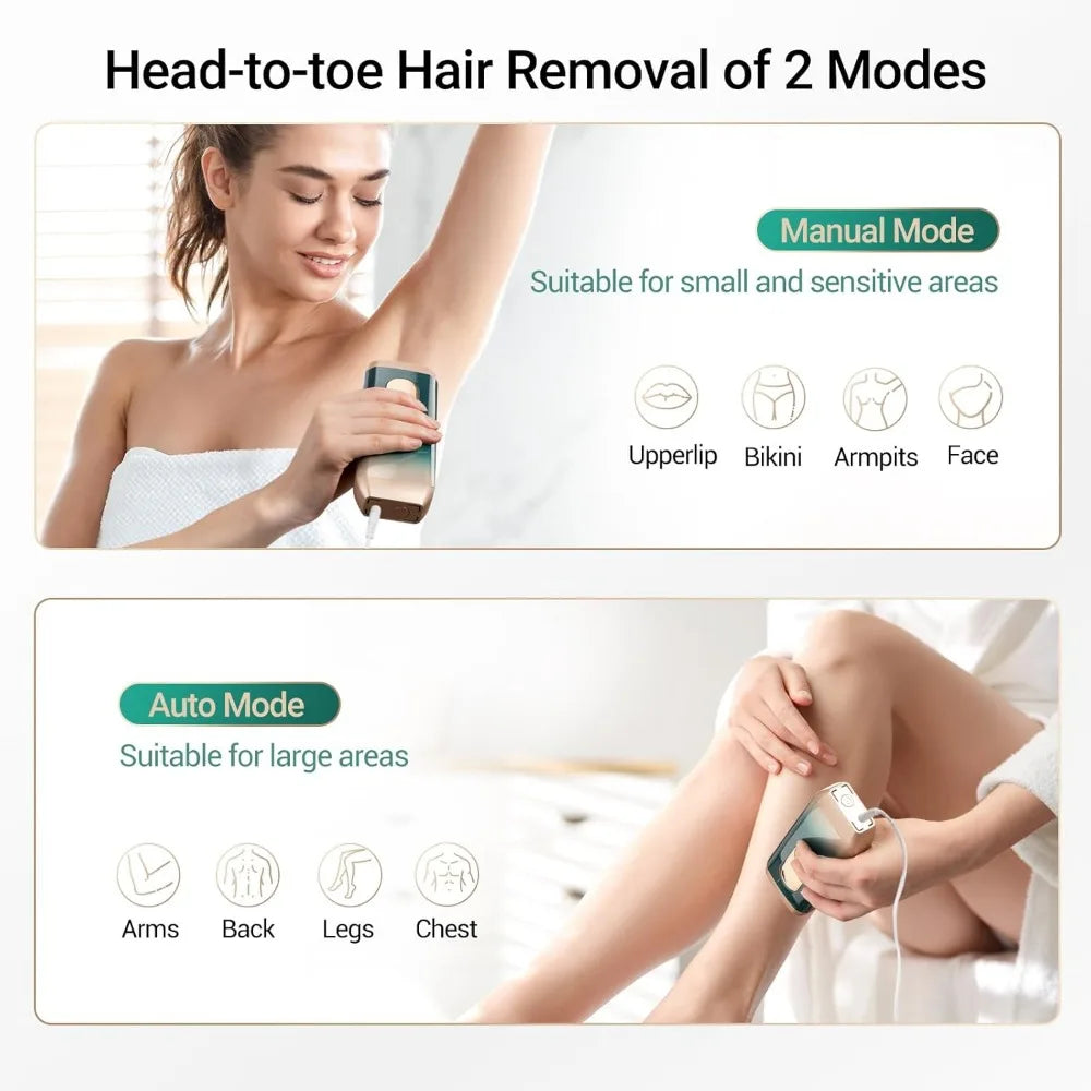 HAOYUNMA Laser Hair Removal,Hair Removal Device with Ice Cooling Care Function, Visible Results in 2 Weeks, Laser Hai