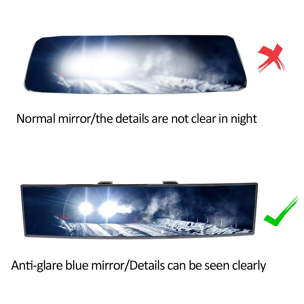 Anti-glare 300mm Car Interior Accessories Large Vision Angle Panoramic Car Rear View Mirror Baby Rearview Mirror