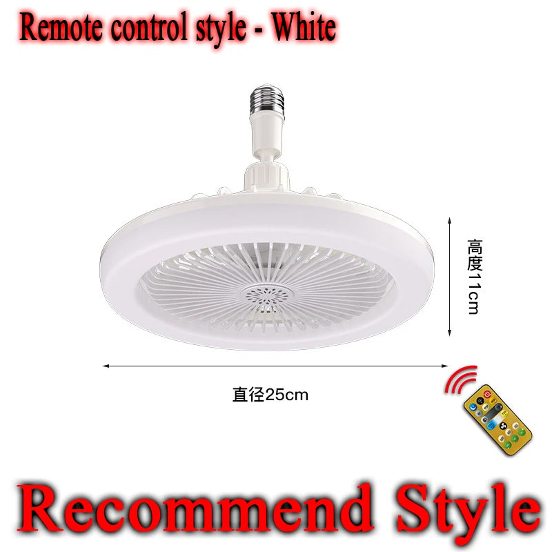 30w Ceiling Fan with Lighting Lamp E27 Converter Base with Remote Control Manual Switch for Bedroom Living Home Silent Ac85-265v