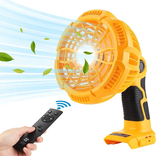 Outdoor Camping Fan with LED Lantern For Dewalt 14.4V-20V Li-ion Battery USB Portable Handheld Fan with Remote 3 Speeds 3 Modes