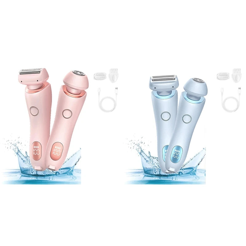 Epilator Painless Hair Removal Home 2 In 1 Electric Shaver Razors For Women Bikini Trimmer For Pubic Hair Wet & Dry