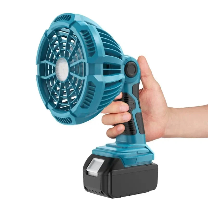 Portable Fan Powered for Makita BL1830 BL1850 18V Lithium-ion Battery Cordless Fan with 9W LED Work USB Port Camping Job Fan