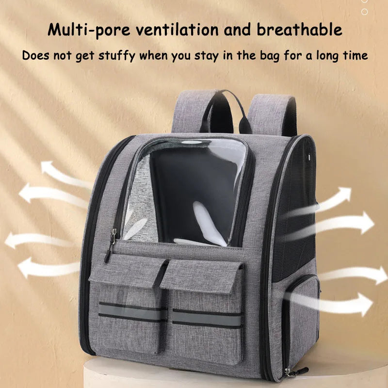 Breathable Pet Trolley Case Portable cat Backpack large Detachable Cat dog Travel Carrier Bag Outdoor Ventilation pet bag Pocket