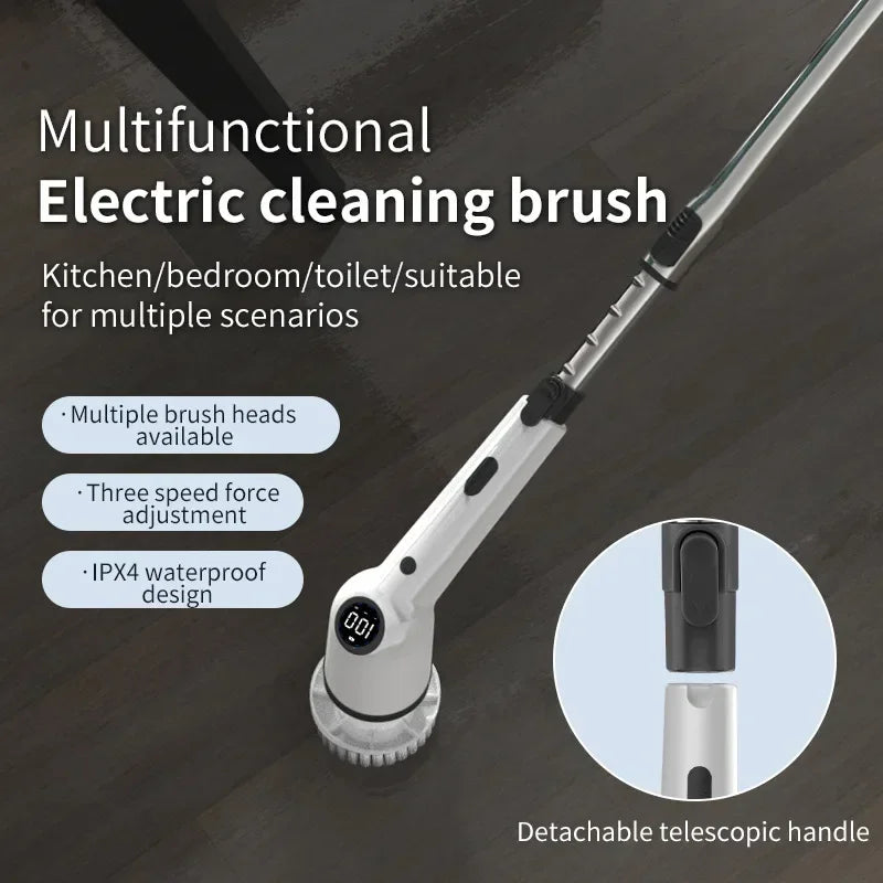 Electric Cleaning Brush 9 in 1 Multifunctional Household Wireless Rotatable Cleaning Brush For Bathroom Kitchen Windows Toilet