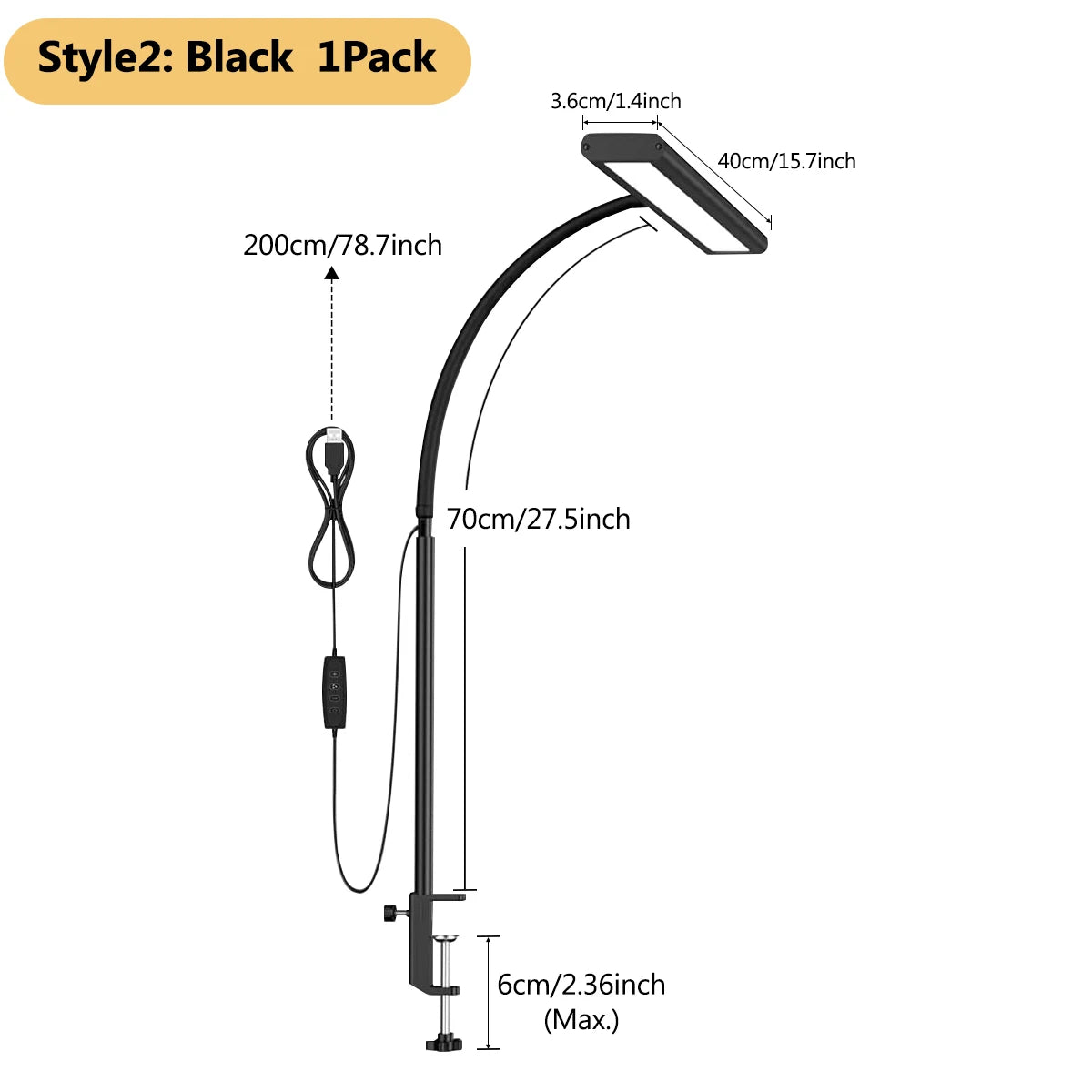 LED Desk Lamp for Office Home, Eye-Caring Desk Light Lamp with Stepless Dimming Adjustable Flexible Gooseneck Adjustable Light