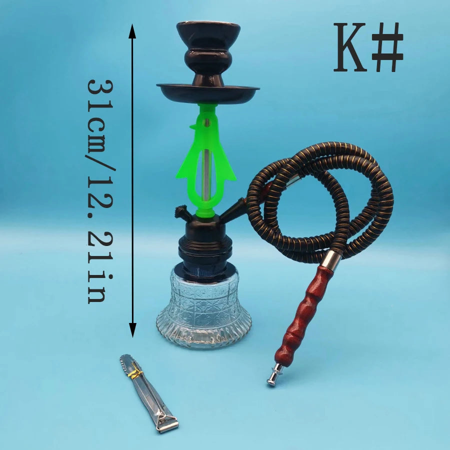 1PC Arabian Hookah Single Tube Glass Bottle Hookah Set Small Portable Travel Bar KTV Shisha Accessories Birthday Gift