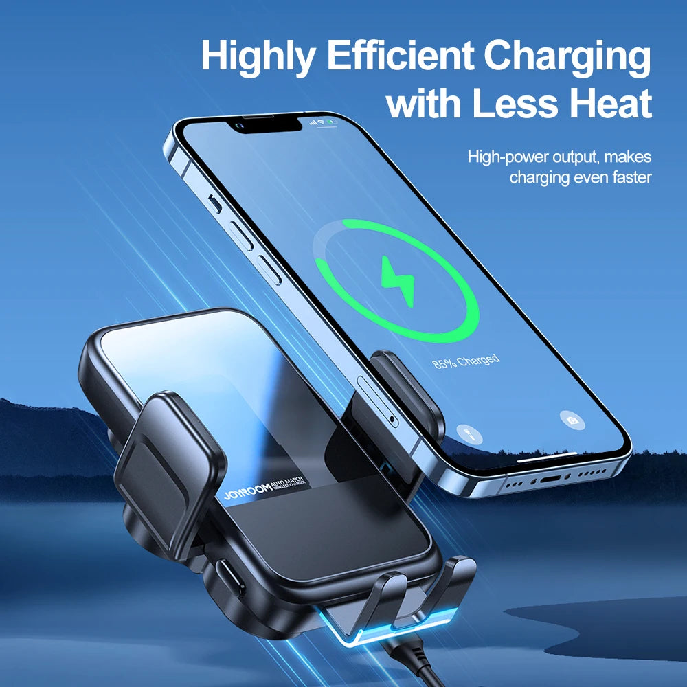 Joyroom Wireless Charging Car Phone Holder 15W Fast Charging Phone Holder in Car Car Charger For iPhone Xiaomi Huawei Samsung